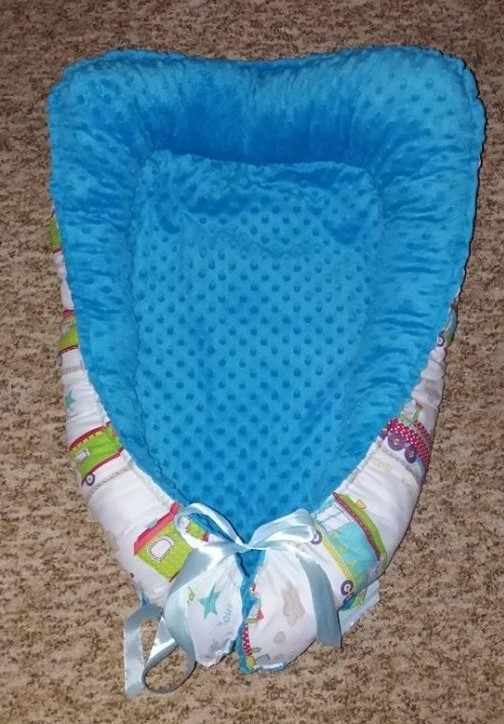 Hnízdečko pro miminko bílé a minky šedé