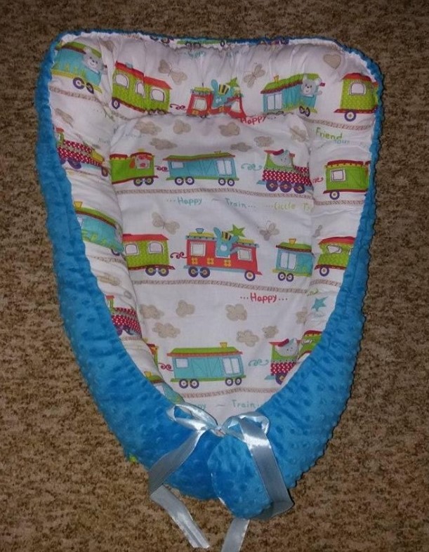 Hnízdečko pro miminko bílé a minky šedé