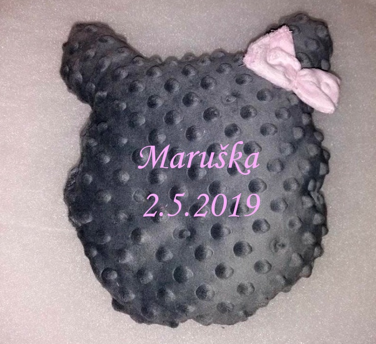 Polštářek Mickey šedý s výšivkou