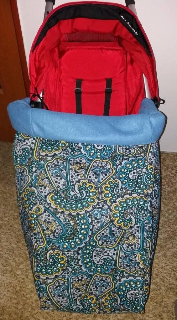 Nánožník na invalidní kočárek/vozík modro-šedý