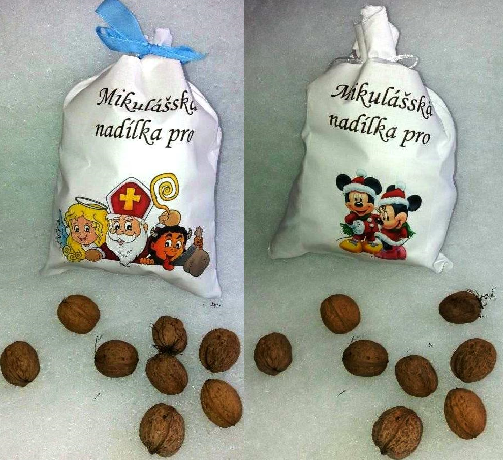 Sáček na Mikuláše s potiskem a jménem na přání