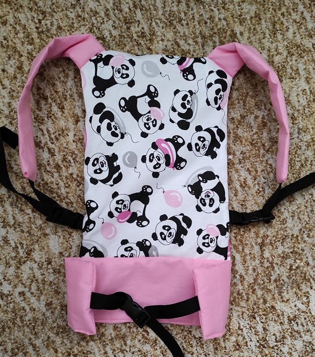 Nosítko pro panenky Panda růžová