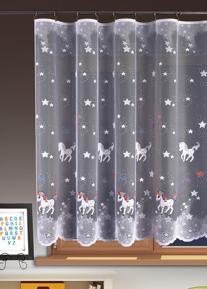 Metrážová žakarová záclona Unicorn výška. 135 cm