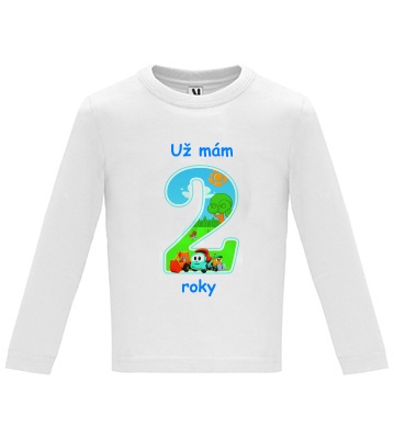 Narozeninové tričko 2 auta dl. rukáv