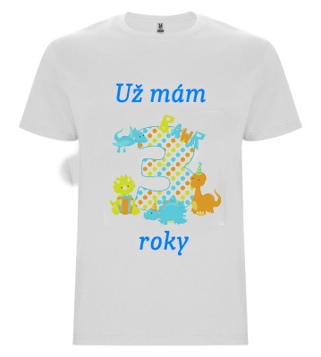 Narozeninové tričko 3 dinos