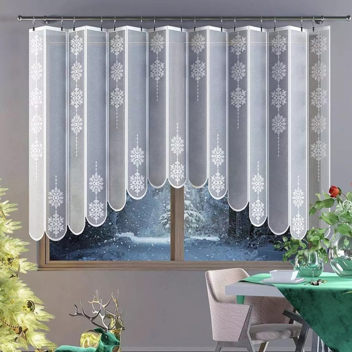 Vánoční záclona vločky 300x150cm