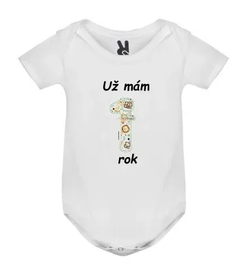 Kojenecké body s potiskem první narozeniny ZOO