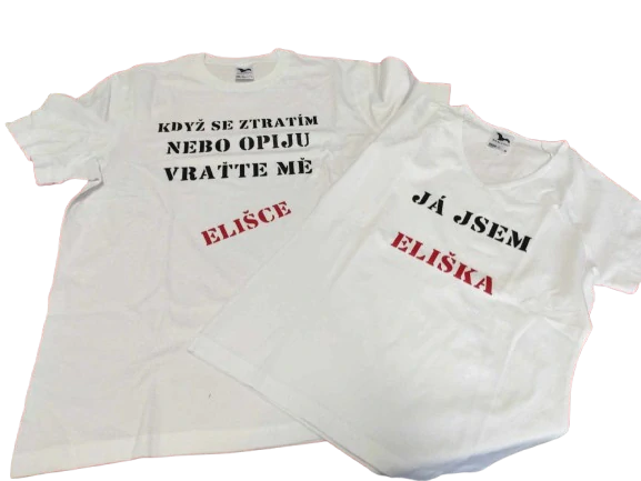 Set triček pro páry s nápisem