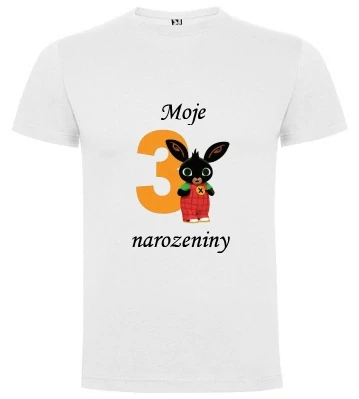 Narozeninové tričko 3 zajíc