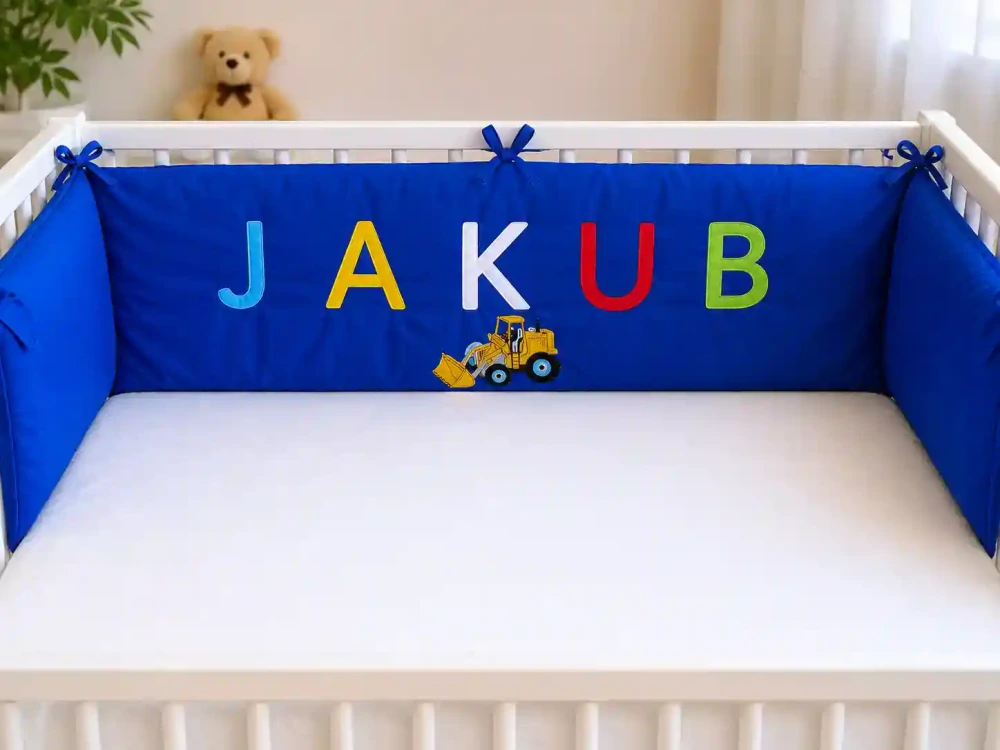 Mantinel do postýlky se jménem -modrý