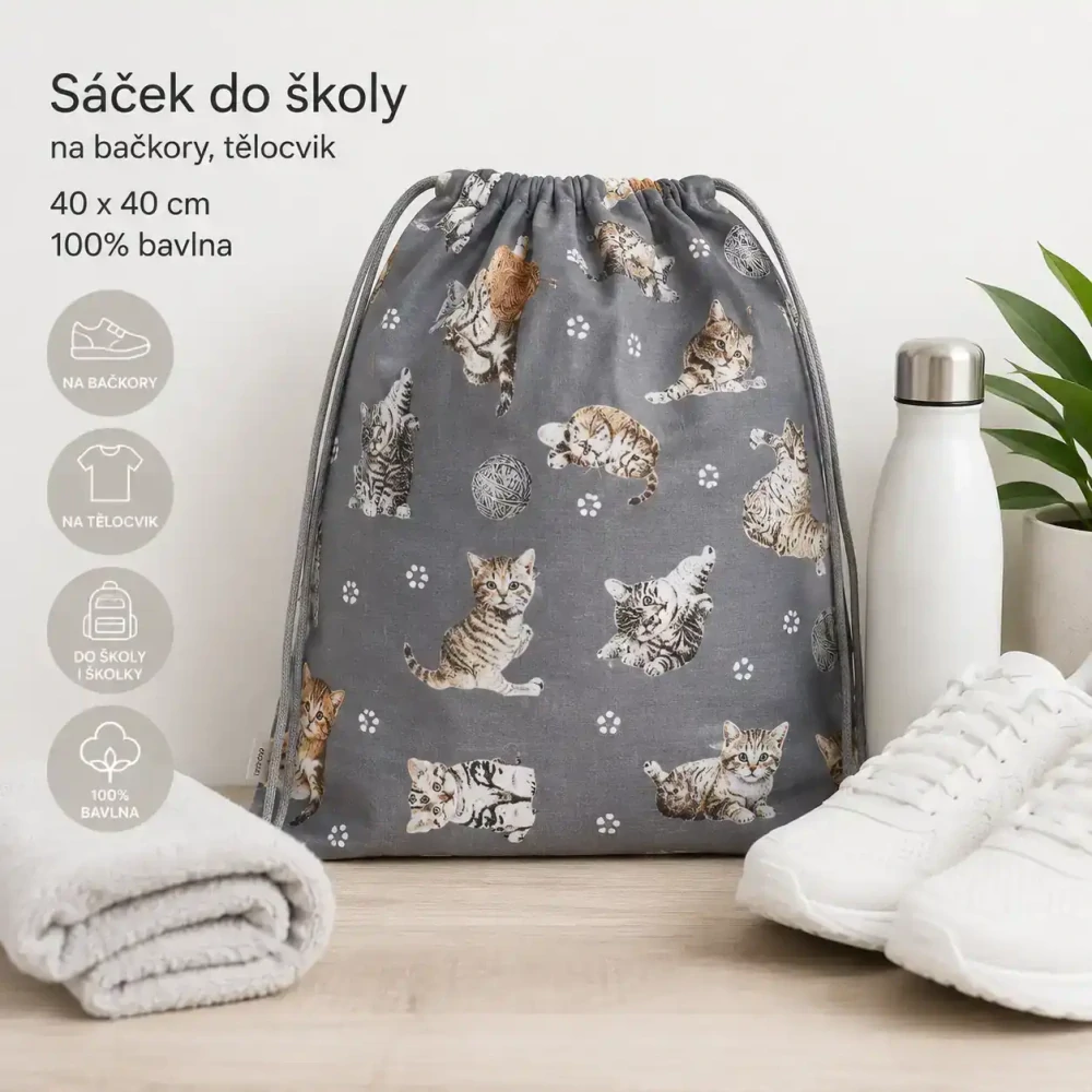 Sáček na bačkory koťata