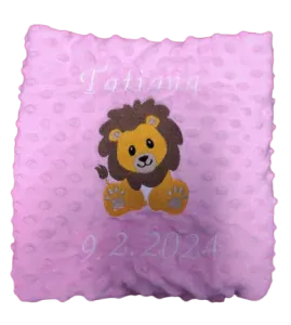 Dětská deka minky Lvíček se jménem