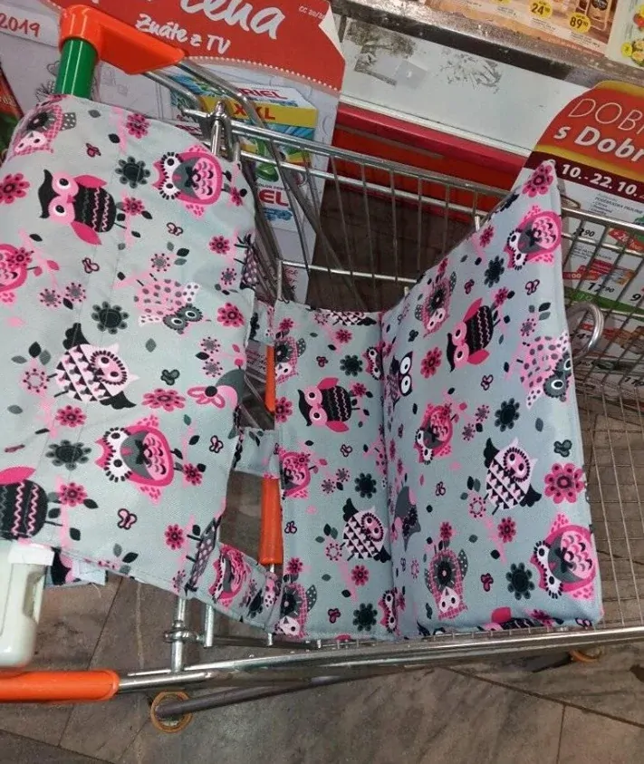 Vložka do nákupního vozíku sovičky na šedé