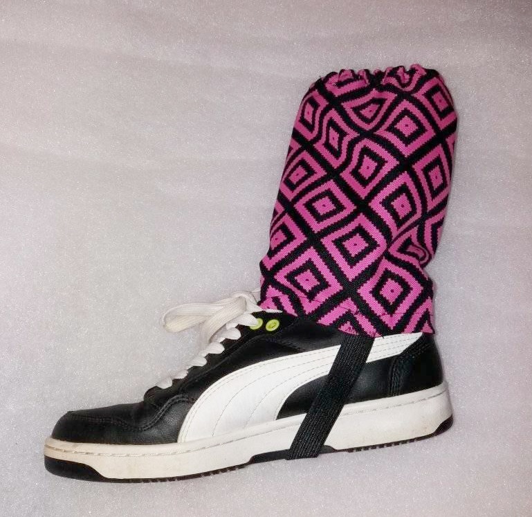 Návlek na boty proti sněhu růžovo-černé