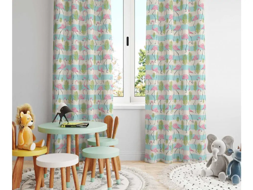 Zatemňovací závěs Plameňáci