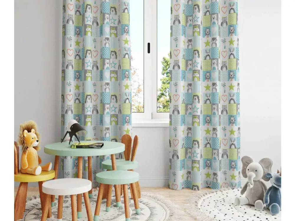 Zatemňovací závěs Pexeso modré