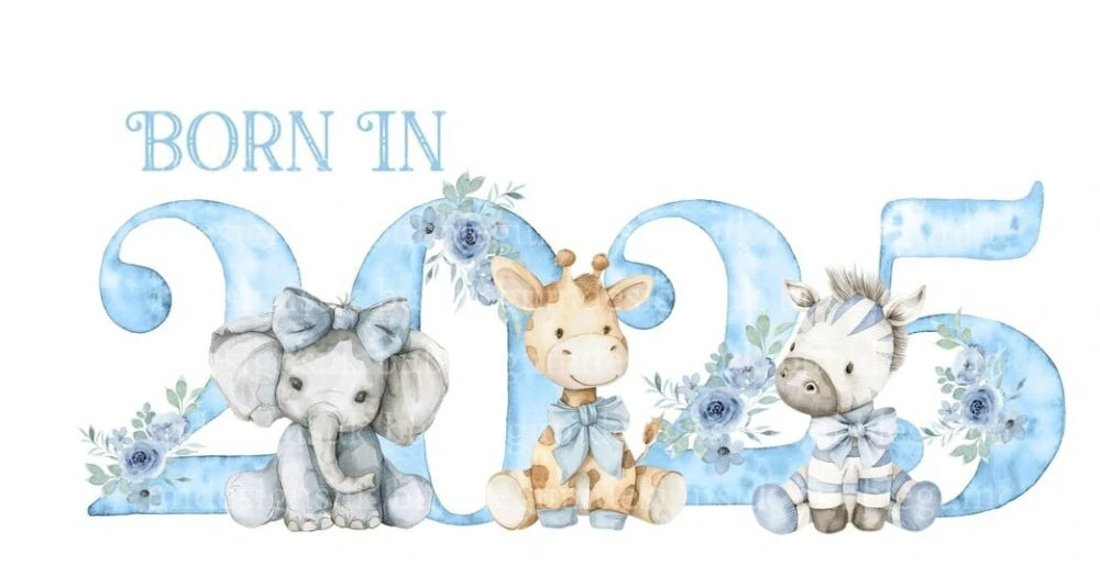 Body born in 2025-modré, dlouhý rukáv