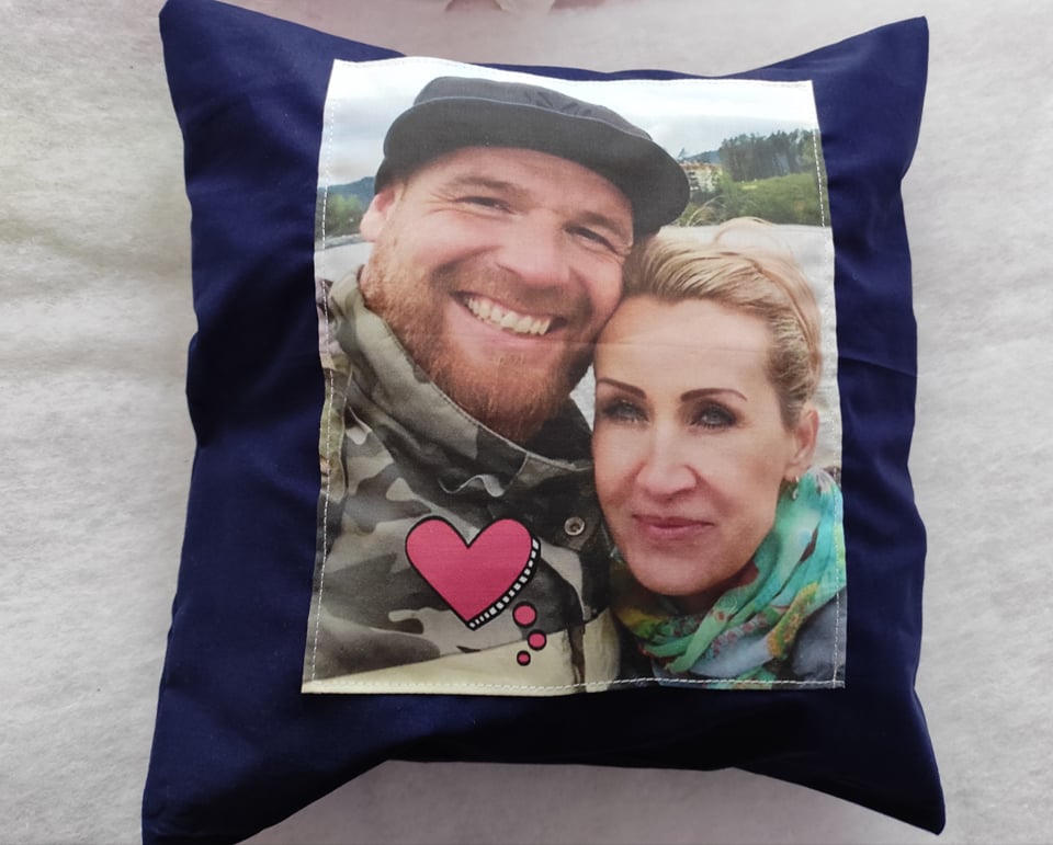 Polštářek s fotografií+ srdíčka