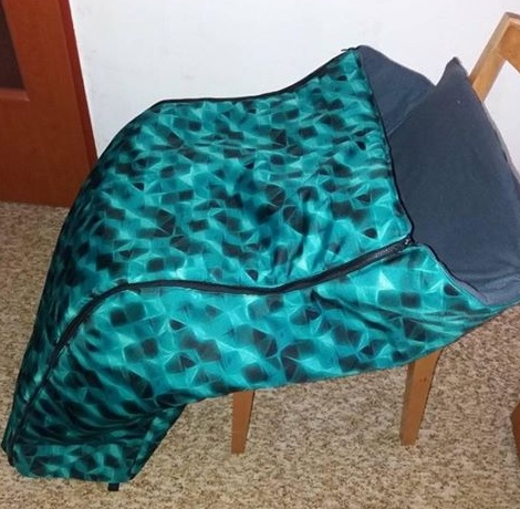 Zimní fusak na invalidní vozík XL do pasu zelený