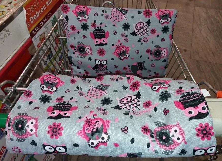 Vložka do nákupního vozíku sovičky na šedé