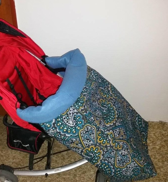 Nánožník na invalidní kočárek/vozík modro-šedý