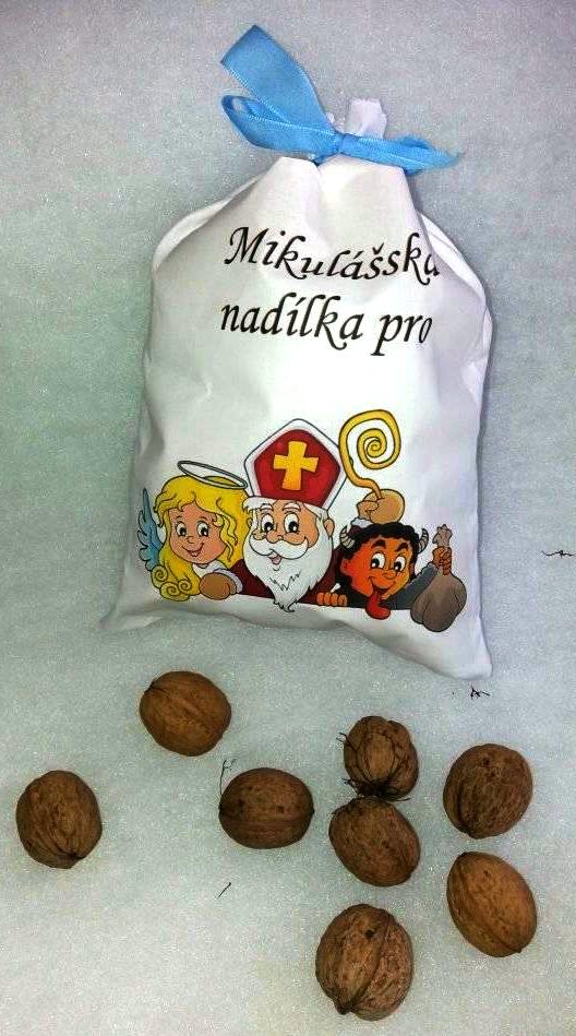 Sáček na Mikuláše s potiskem a jménem na přání