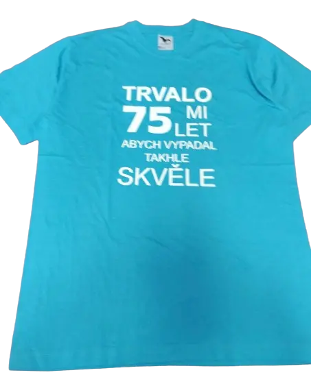 Tričko pánské s potiskem x let mi trvalo, abych vypadal takhle dobře/modré