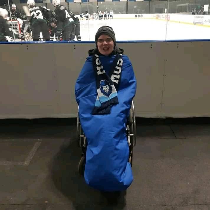 Nánožník na invalidní kočárek/vozík modrý