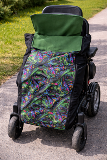Zimní fusak na invalidní vozík  abstrakt zelený