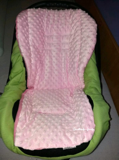Podložka do kočárku letní/ zimní strana růžová