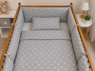 3 dílný set šedý, hvězdičky bílé