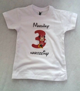 Tričko Marušky 3.narozeniny - chyba tisku