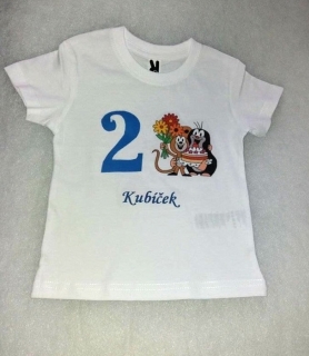 Tričko 2. narozeniny Krtek a Myška - krátký rukáv