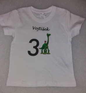 Tričko 3. narozeniny Dino se jménem