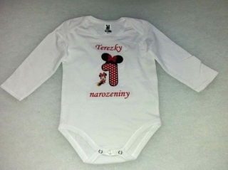 Kojenecké body dl. rukáv s potiskem myška 2