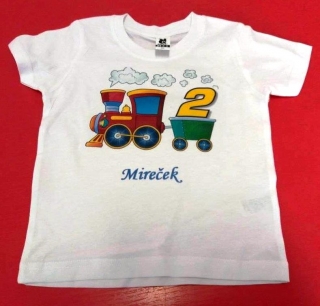 Tričko 2. narozeniny mašinka