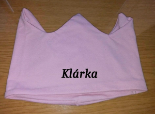 Dětská čelenka korunka růžová se jménem
