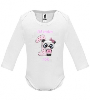 Kojenecké body s potiskem první narozeniny Panda