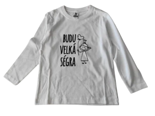 Tričko  budu velká ségra dlouhý rukáv - černé