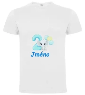 Narozeninové tričko 2 Sloník modrý se jménem
