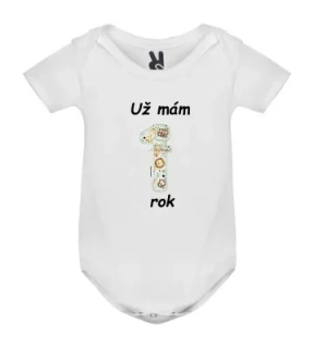 Kojenecké body s potiskem první narozeniny ZOO