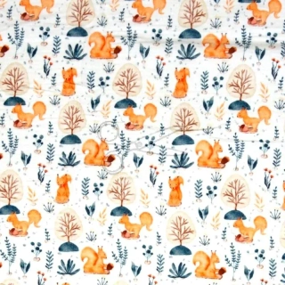 Letní mušelínová dečka Veverky