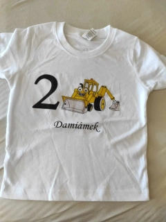 Narozeninové tričko 2 roky bagr