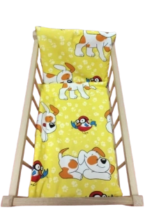 Postýlka pro panenky s peřinkami pejsci