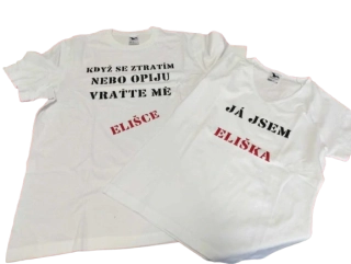 Set triček pro páry s nápisem 