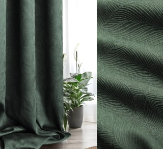 Zatemňovací závěs se vzorem-tmavě zelená šíře 150cm