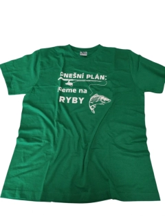 Tričko Jdeme na ryby-zelené