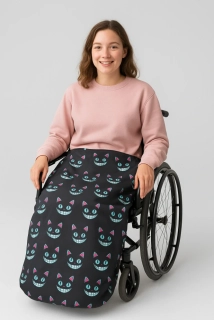 Zimní Nánožník na invalidní kočárek/vozík  kočka