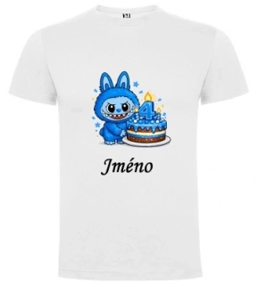 Tričko 4. narozeniny Labubu modrý